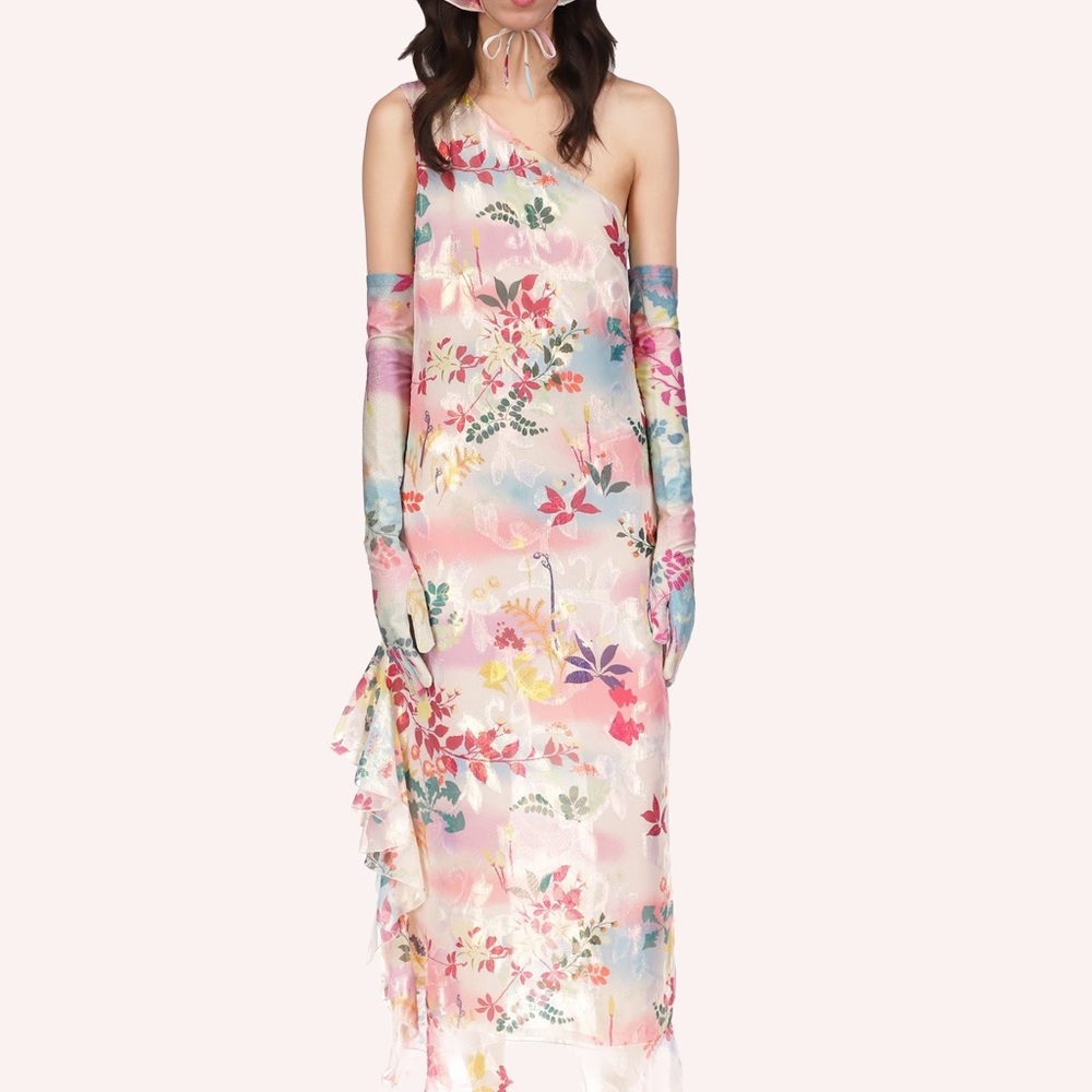 ISO - ANNA SUI ATLANTIS GARDEN ASYMMETRICAL GOWN